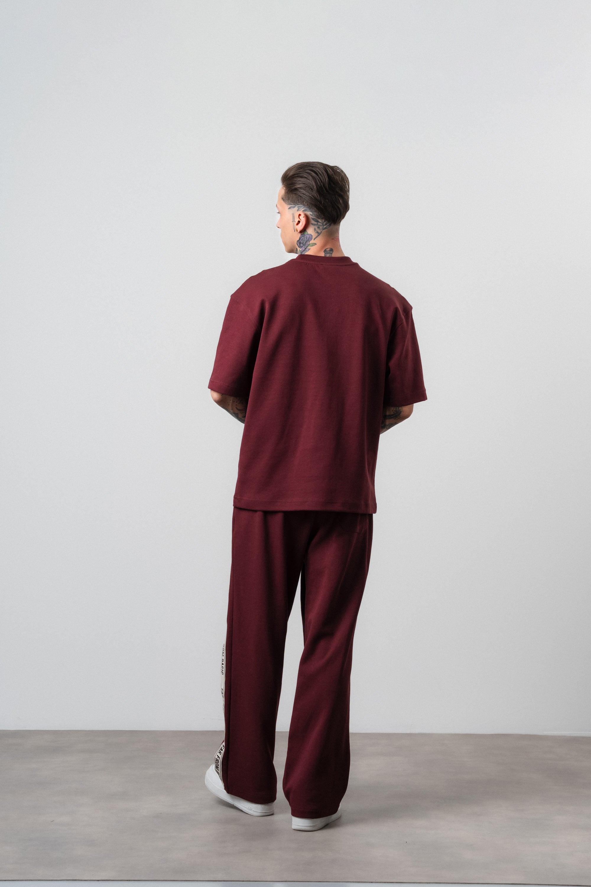 FFB Striped Regular Fit Tracksuit Burgundy