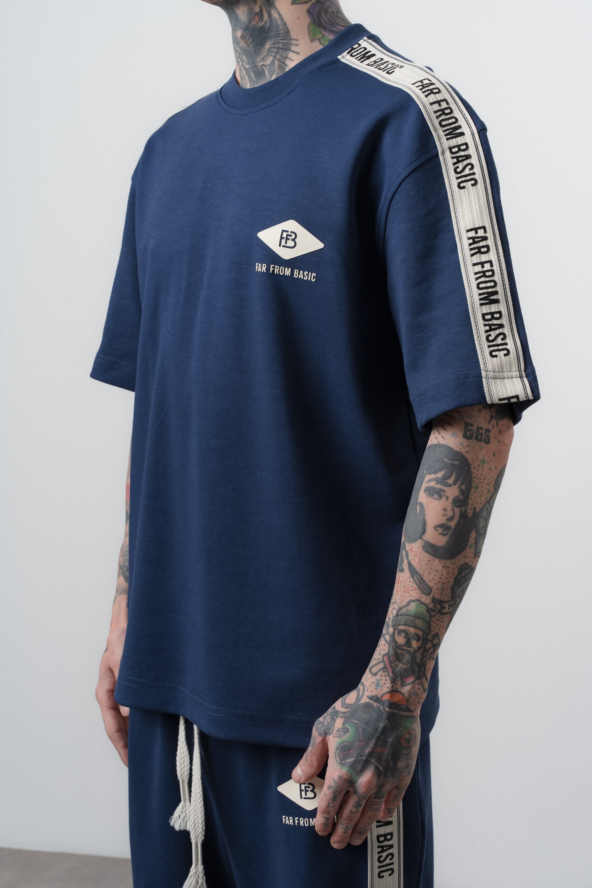 FFB Striped Regular Fit Tracksuit Navy