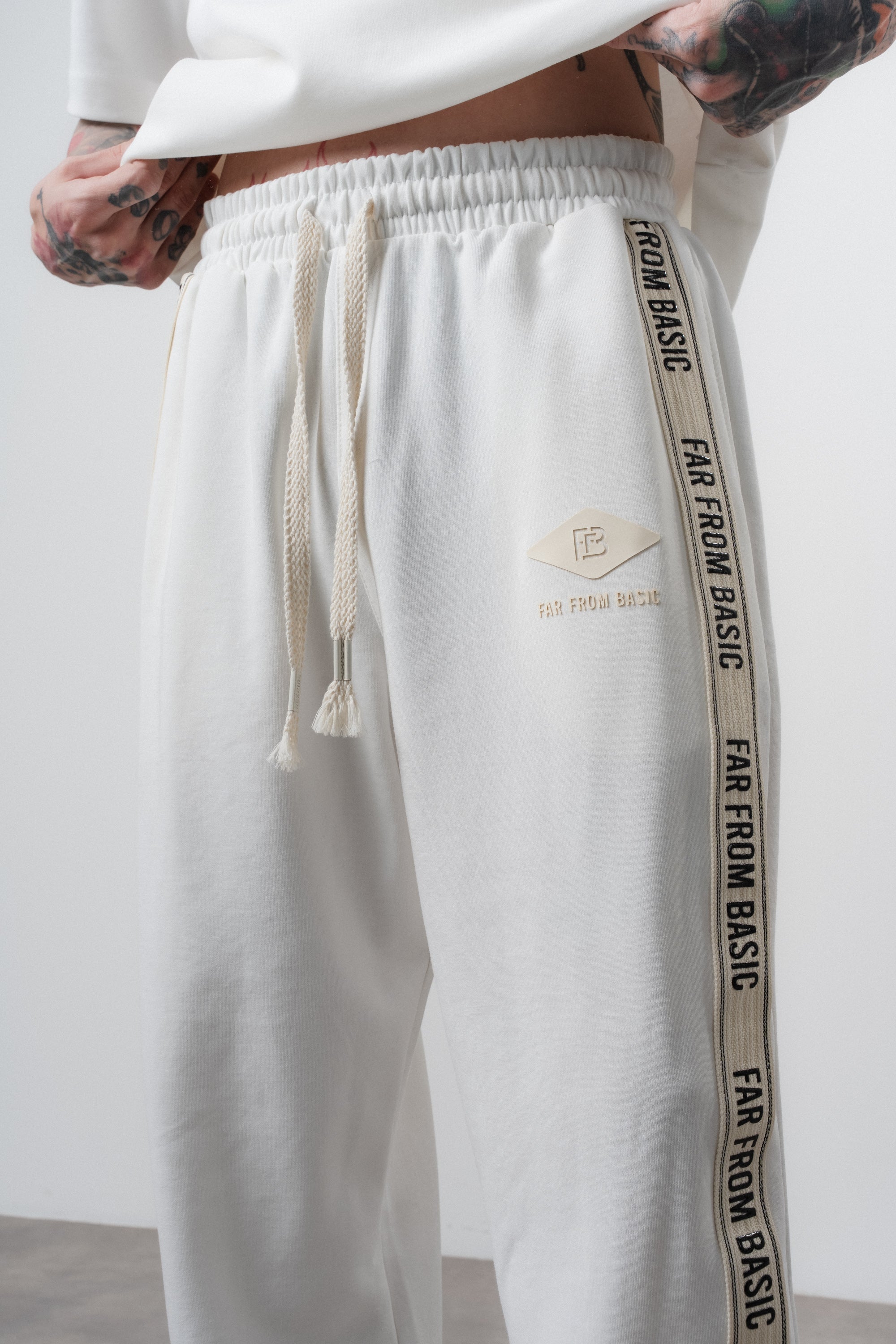 FFB Striped Regular Fit Tracksuit Ecru