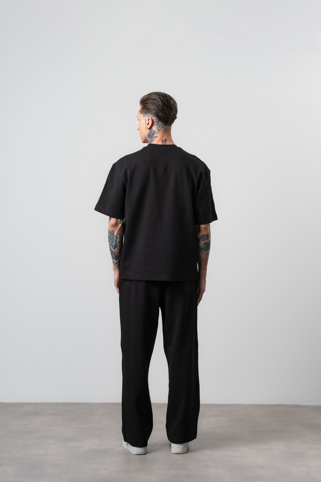 Ethnic Striped Regular Fit Tracksuit Black