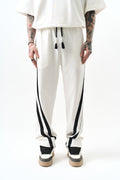 Stripe Detailed Baggy Sweatpant Ecru