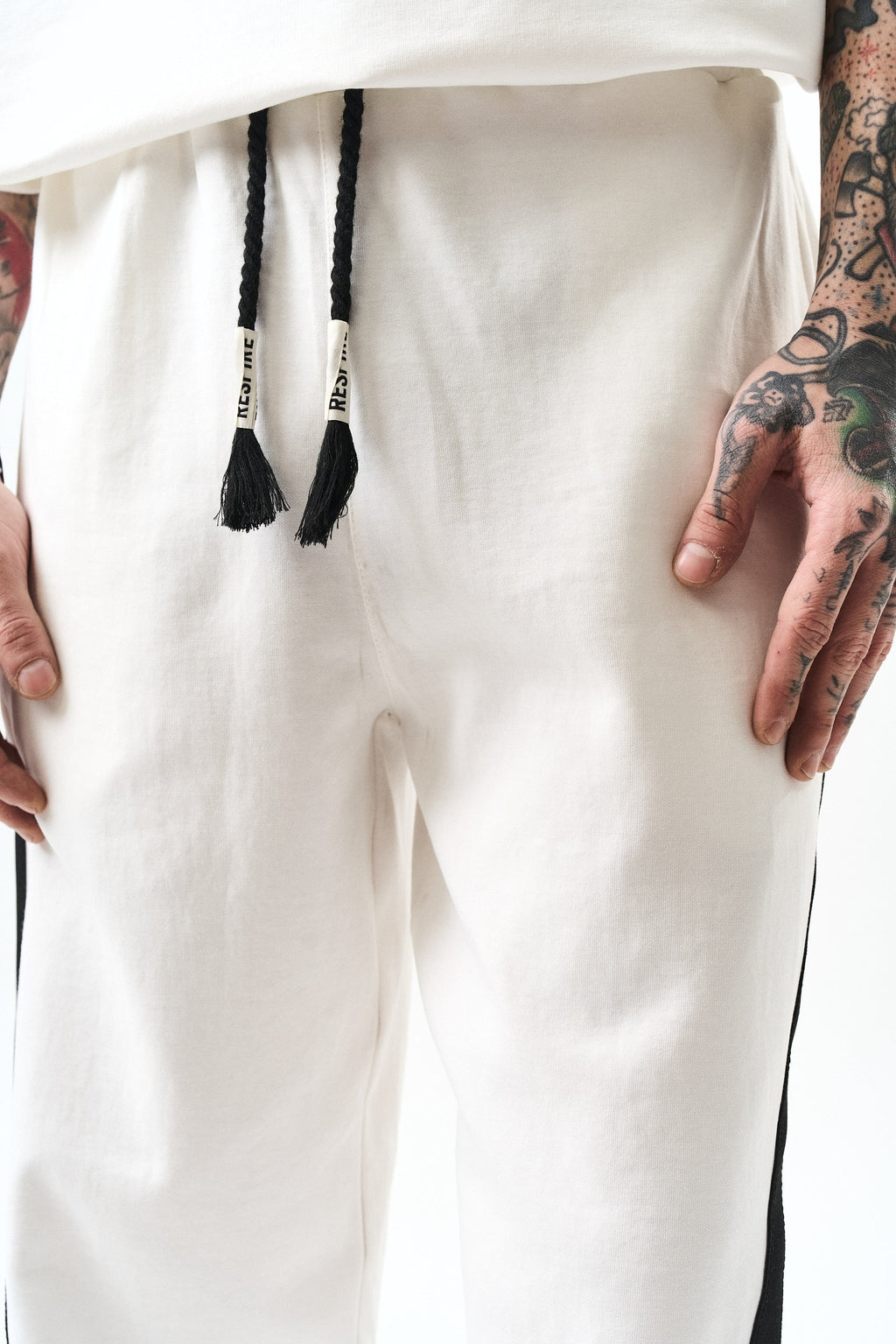 Stripe Detailed Baggy Sweatpant Ecru