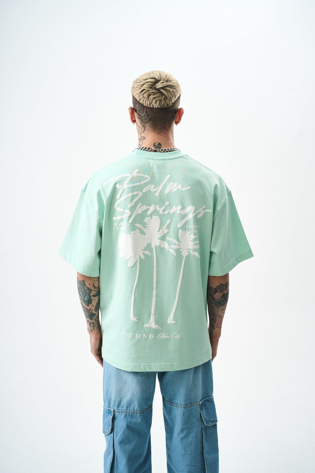 Palm Oversized T-Shirt Mint Green