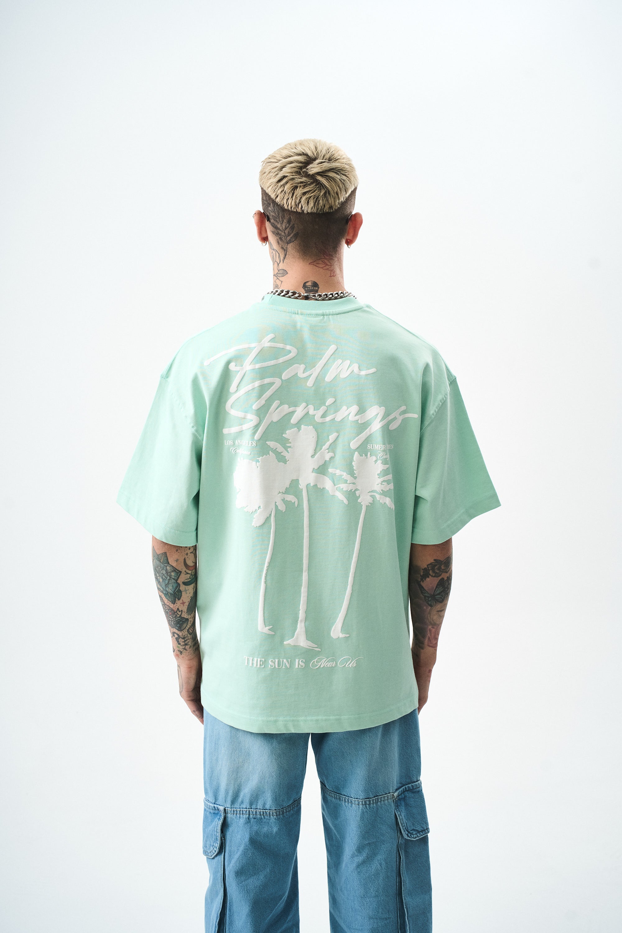 Palm Oversized T-Shirt Mint Green