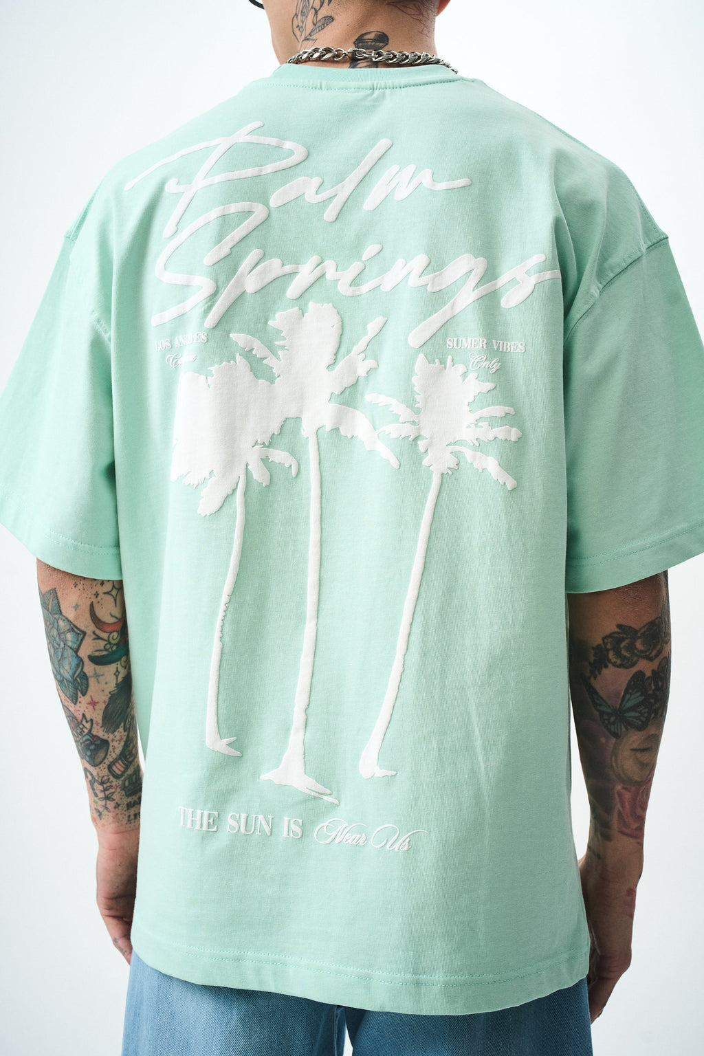 Palm Oversized T-Shirt Mint Green