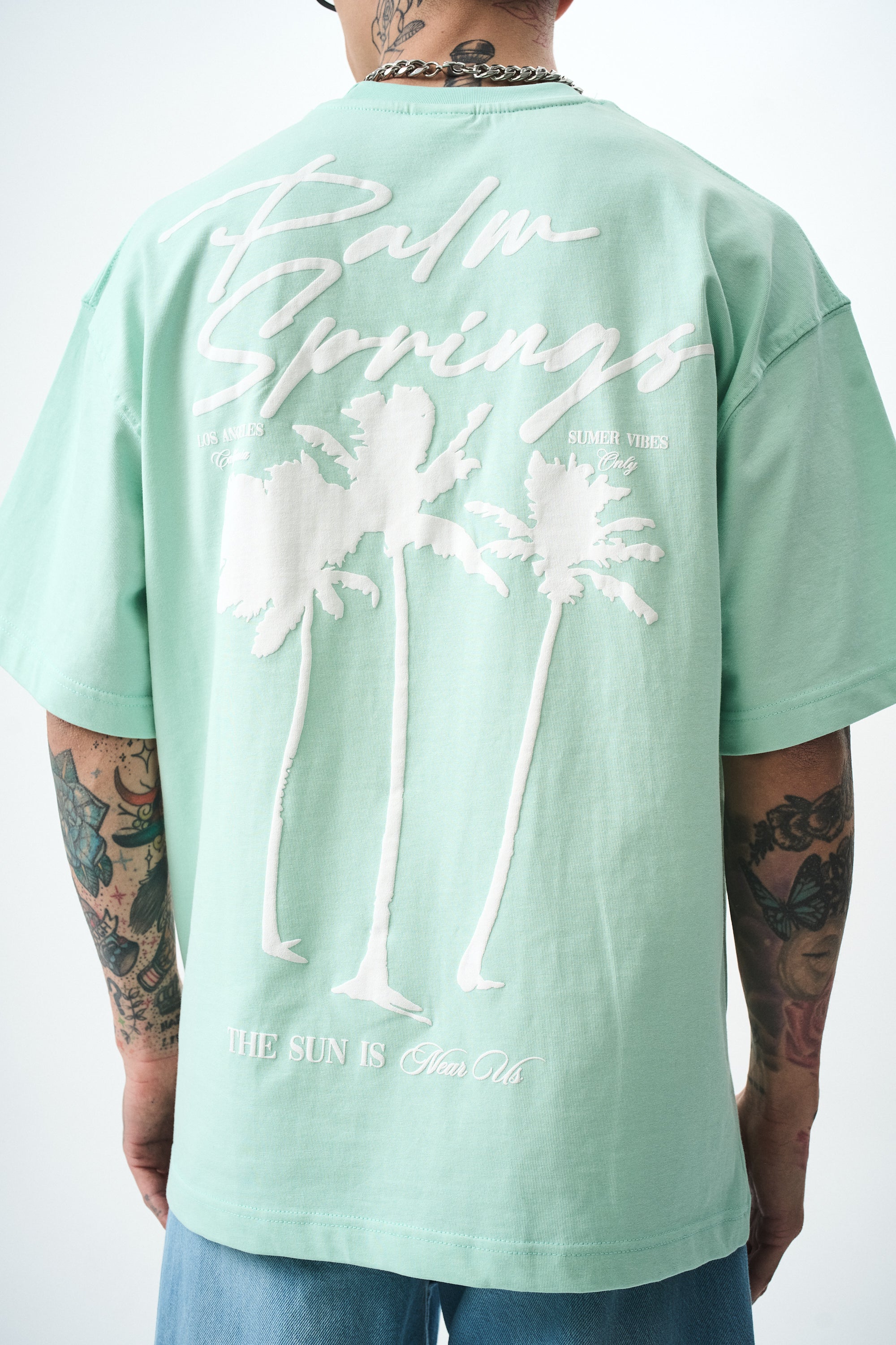 Palm Oversized T-Shirt Mint Green