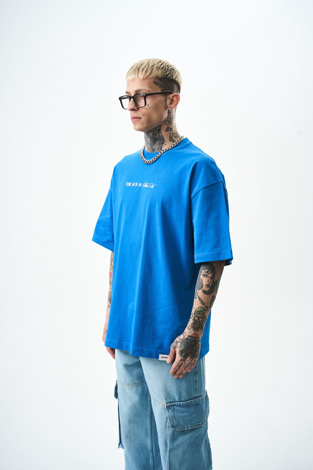 Palm Oversized T-Shirt Blue