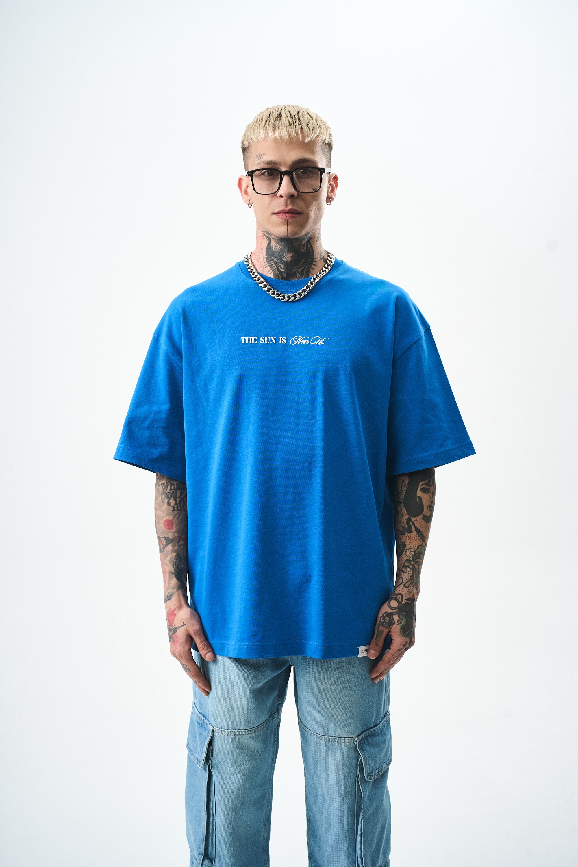 Palm Oversized T-Shirt Blue