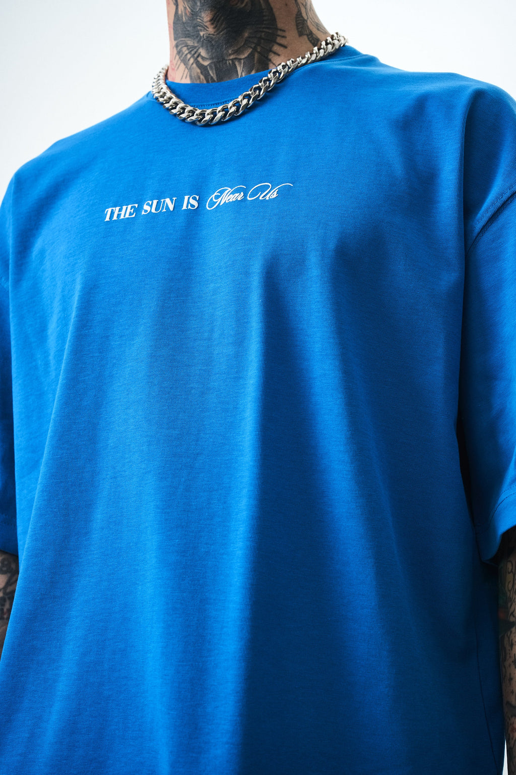 Palm Oversized T-Shirt Blue