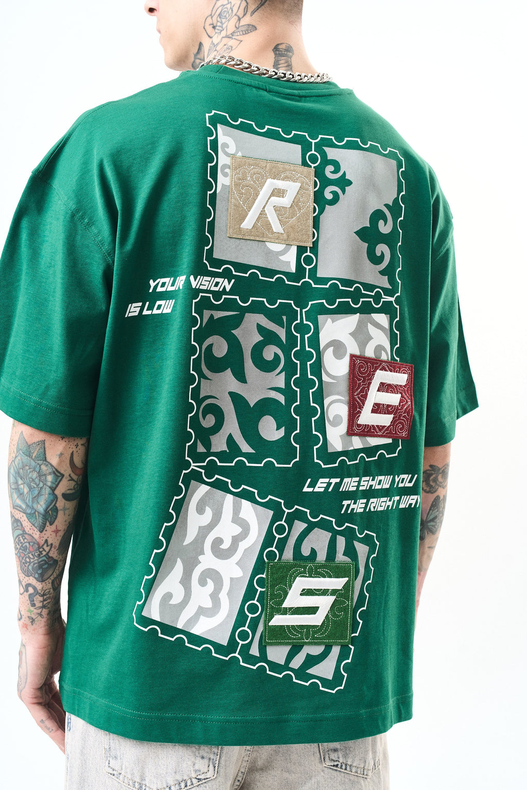 Low Vision Oversized T-Shirt Dark Teal