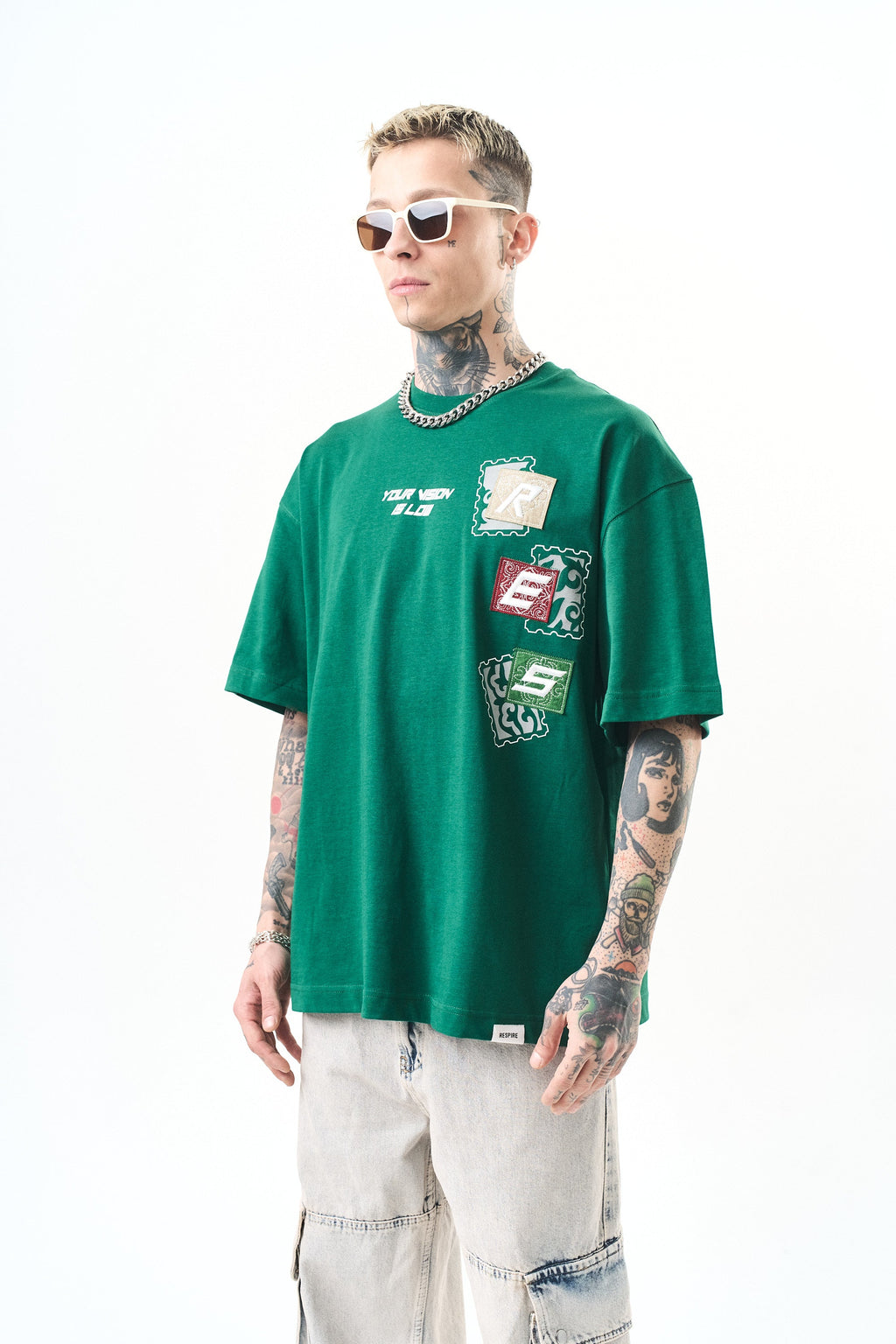 Low Vision Oversized T-Shirt Dark Teal