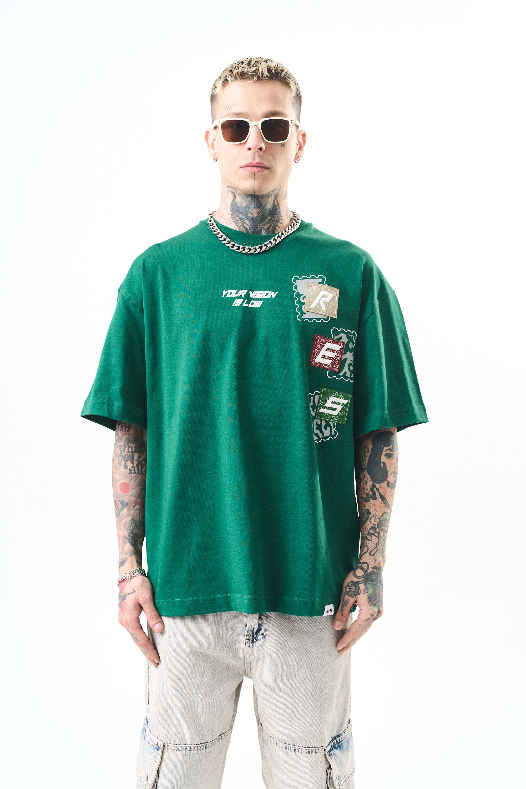 Low Vision Oversized T-Shirt Dark Teal