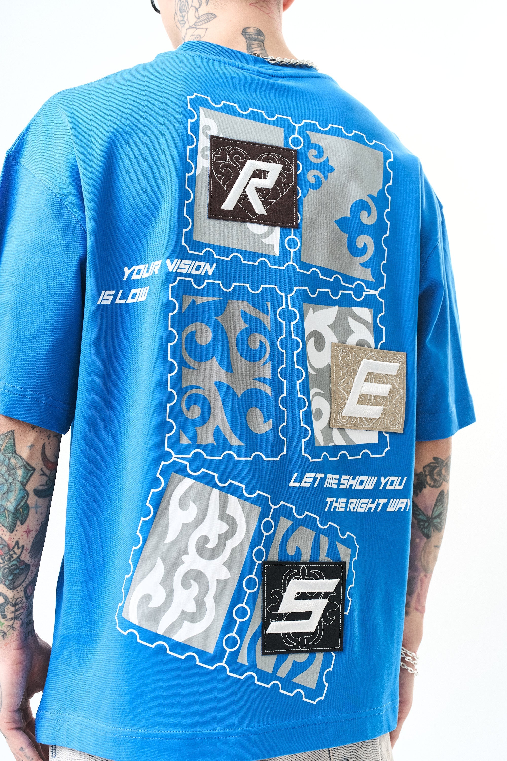 Low Vision Oversized T-Shirt Baby Blue