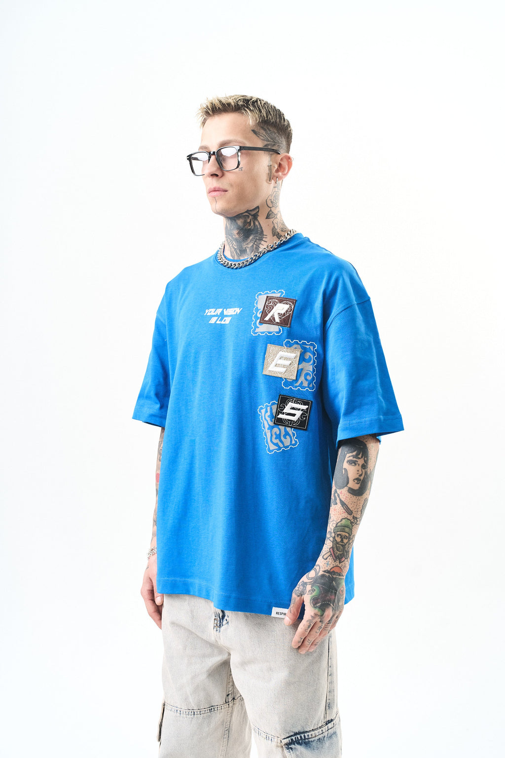 Low Vision Oversized T-Shirt Baby Blue