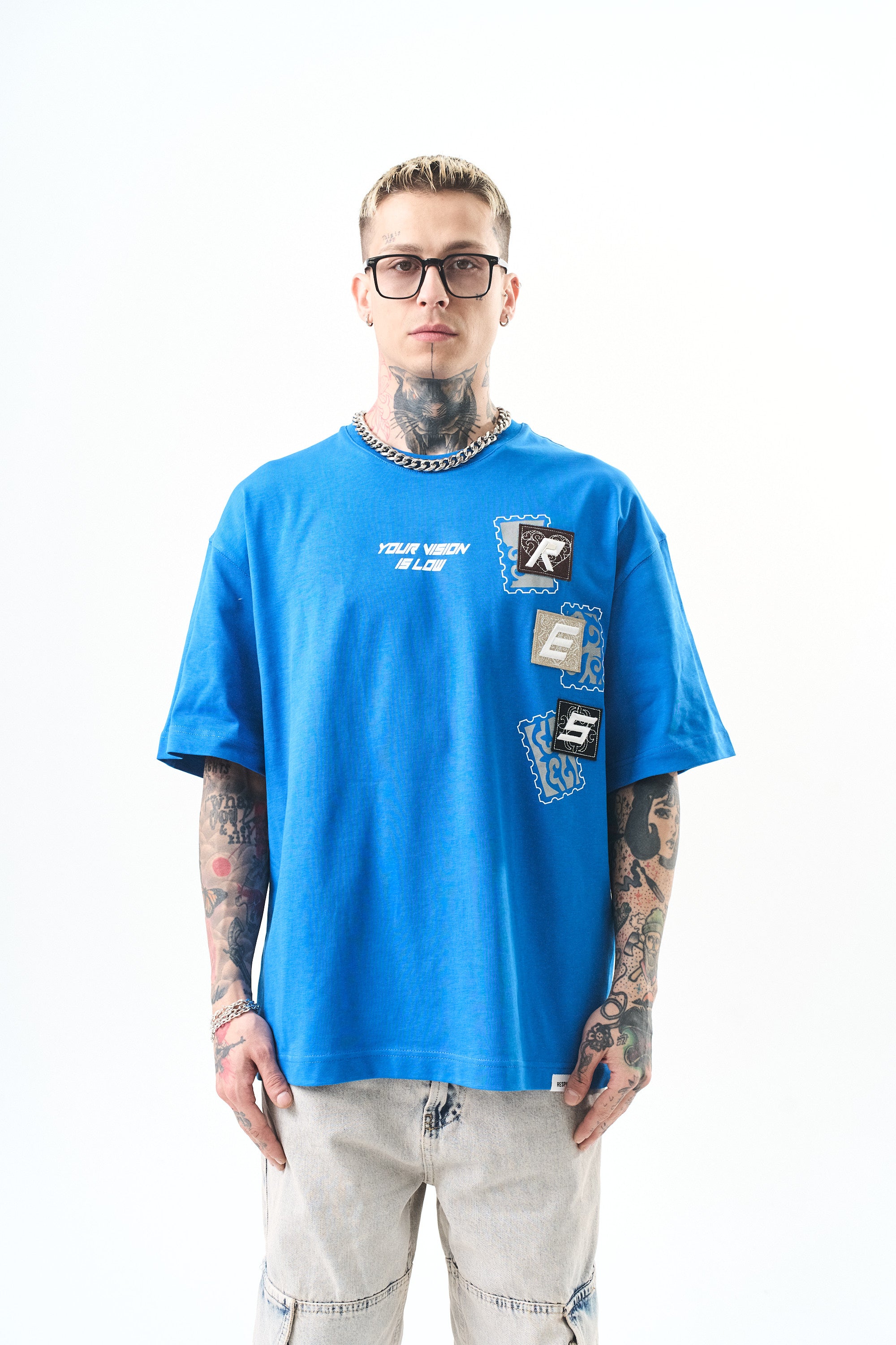 Low Vision Oversized T-Shirt Baby Blue