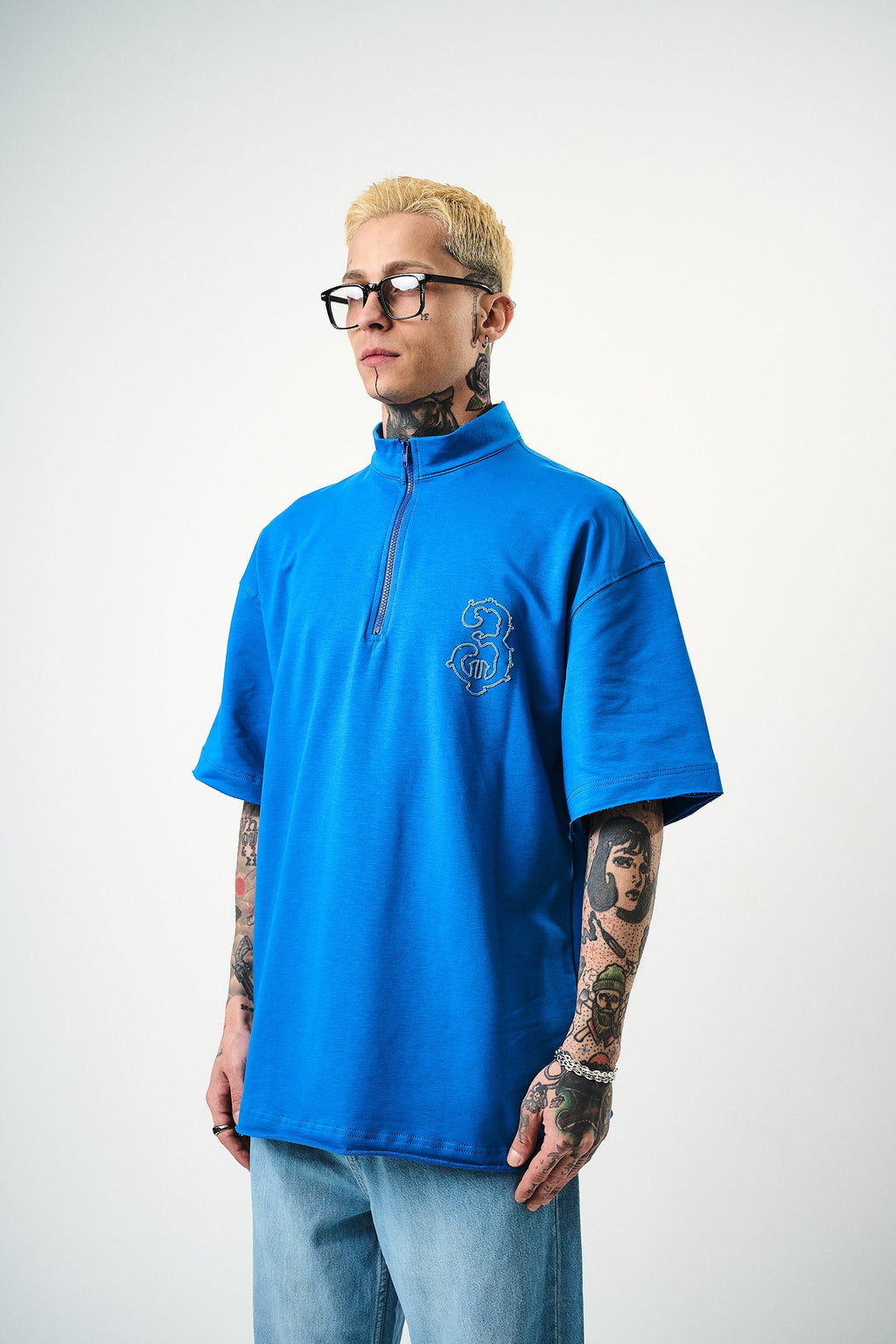 3 Oversized T-Shirt Blue