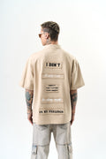 I Don't Oversized T-Shirt Beige