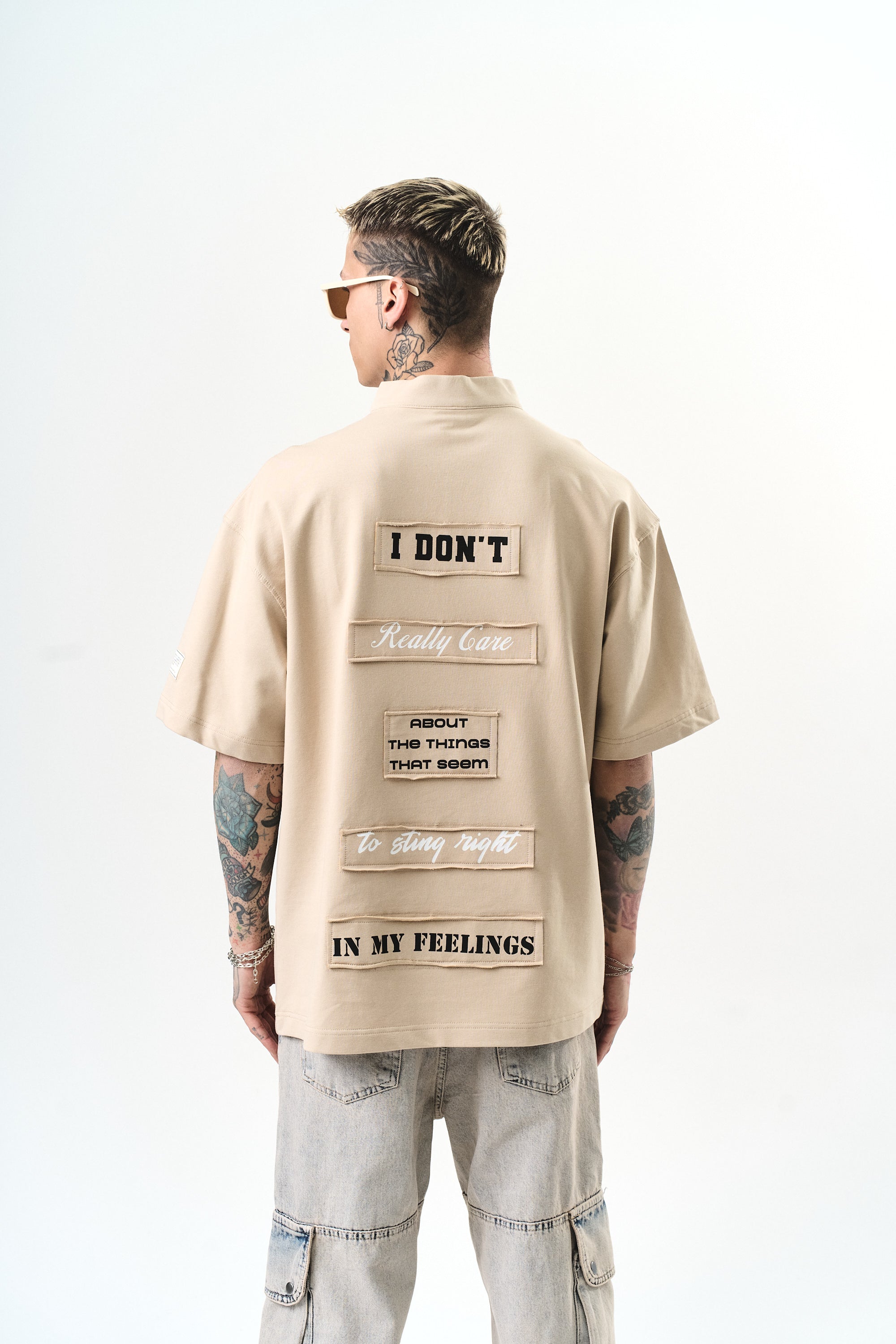 I Don't Oversized T-Shirt Beige