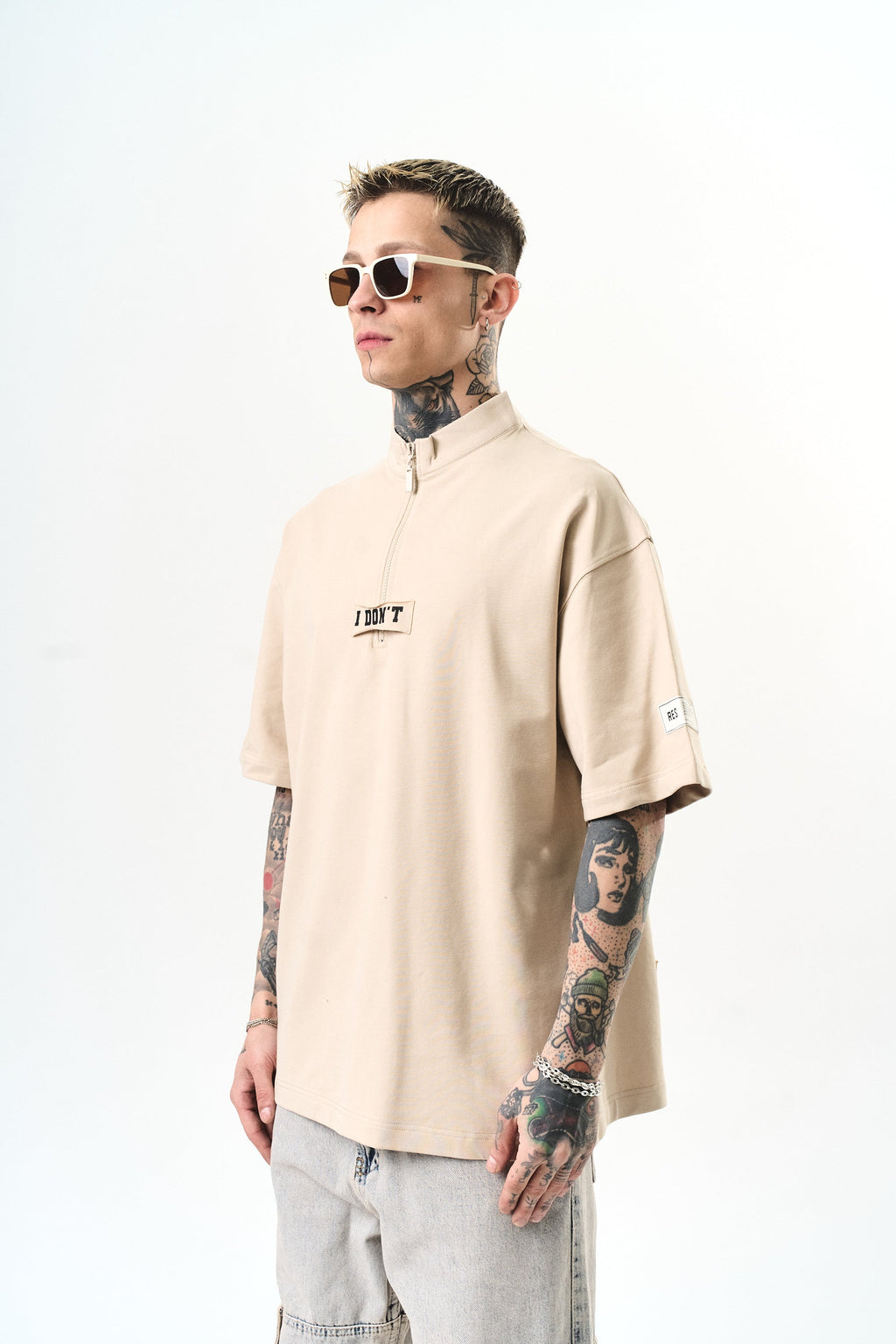 I Don't Oversized T-Shirt Beige