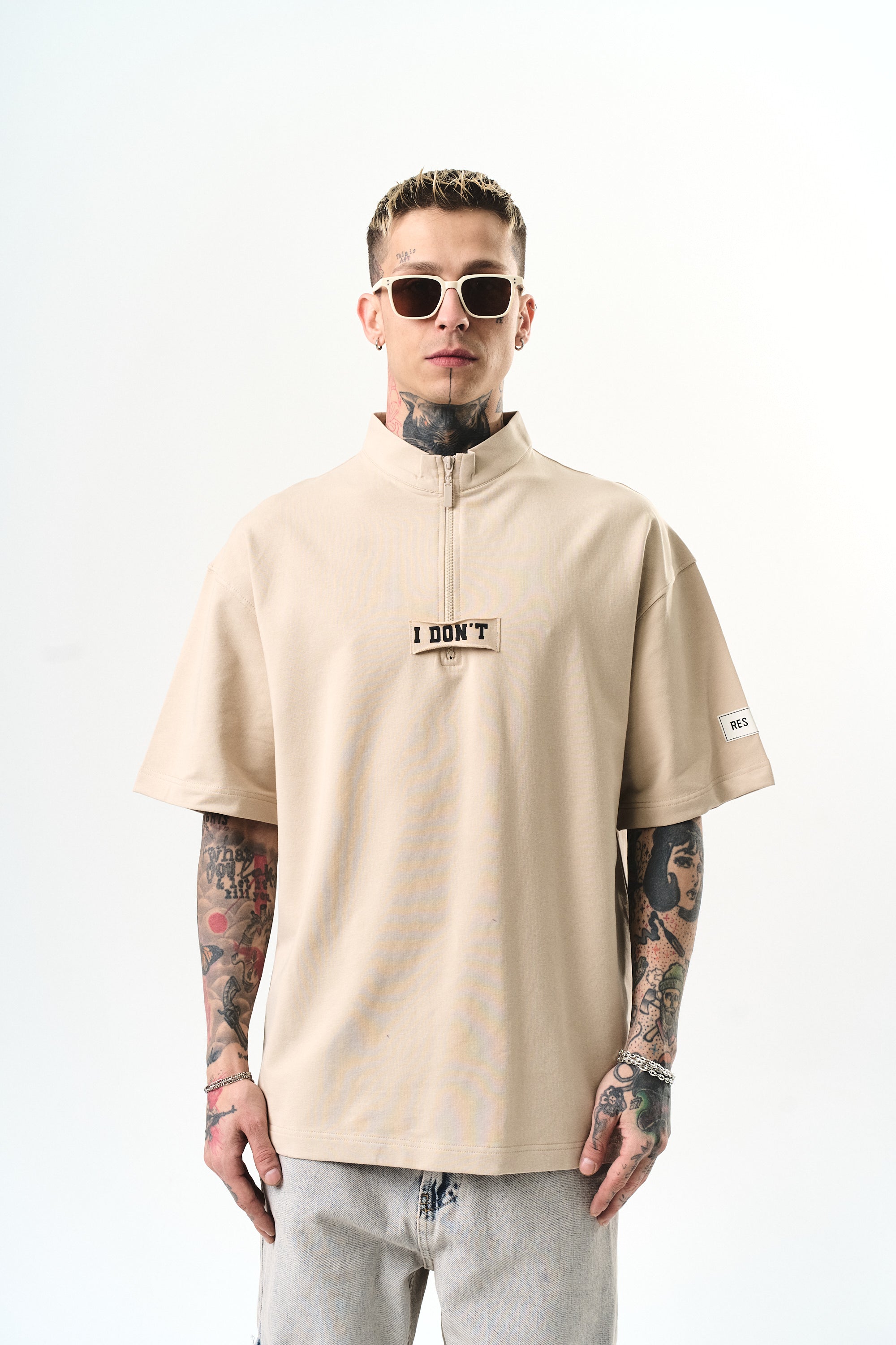 I Don't Oversized T-Shirt Beige