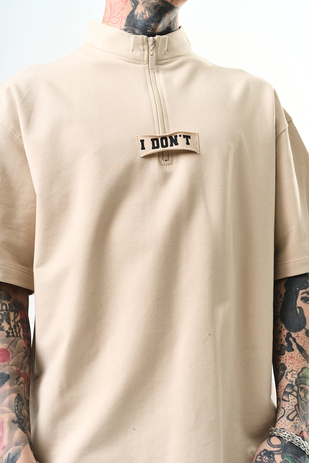I Don't Oversized T-Shirt Beige