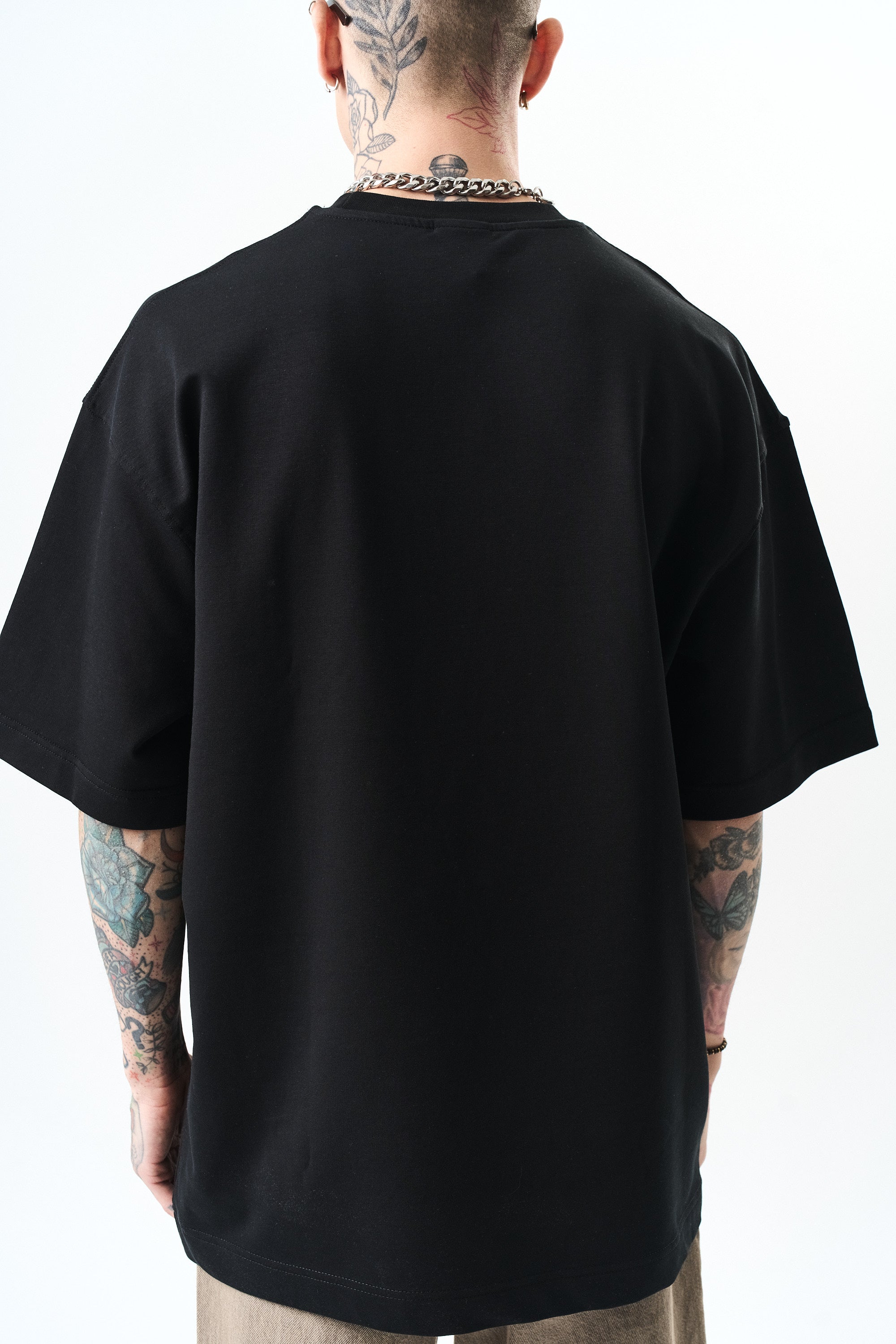 Respire Injection Printed Oversized T-Shirt Black