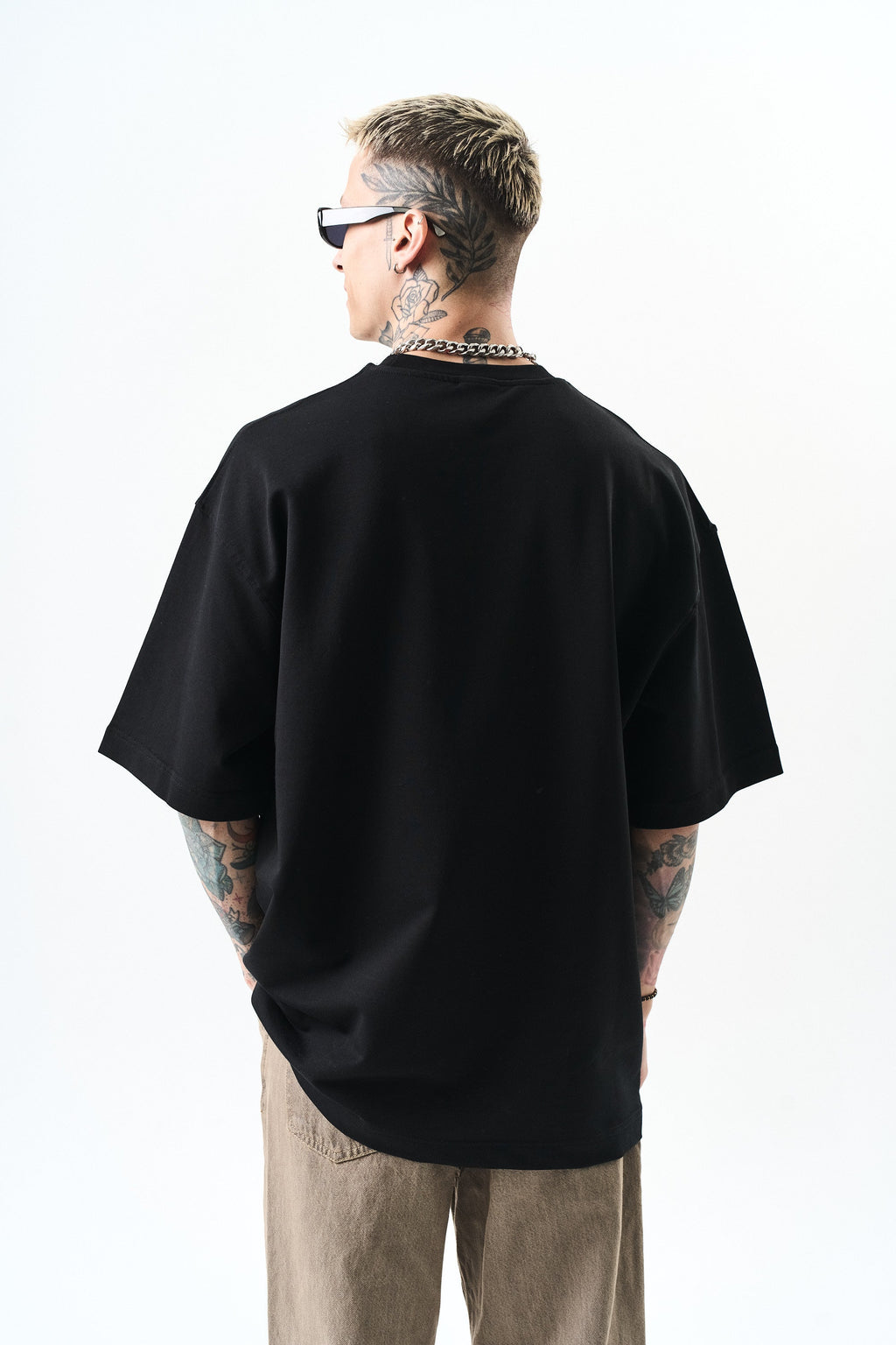 Respire Injection Printed Oversized T-Shirt Black