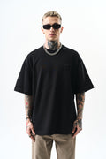 Respire Injection Printed Oversized T-Shirt Black