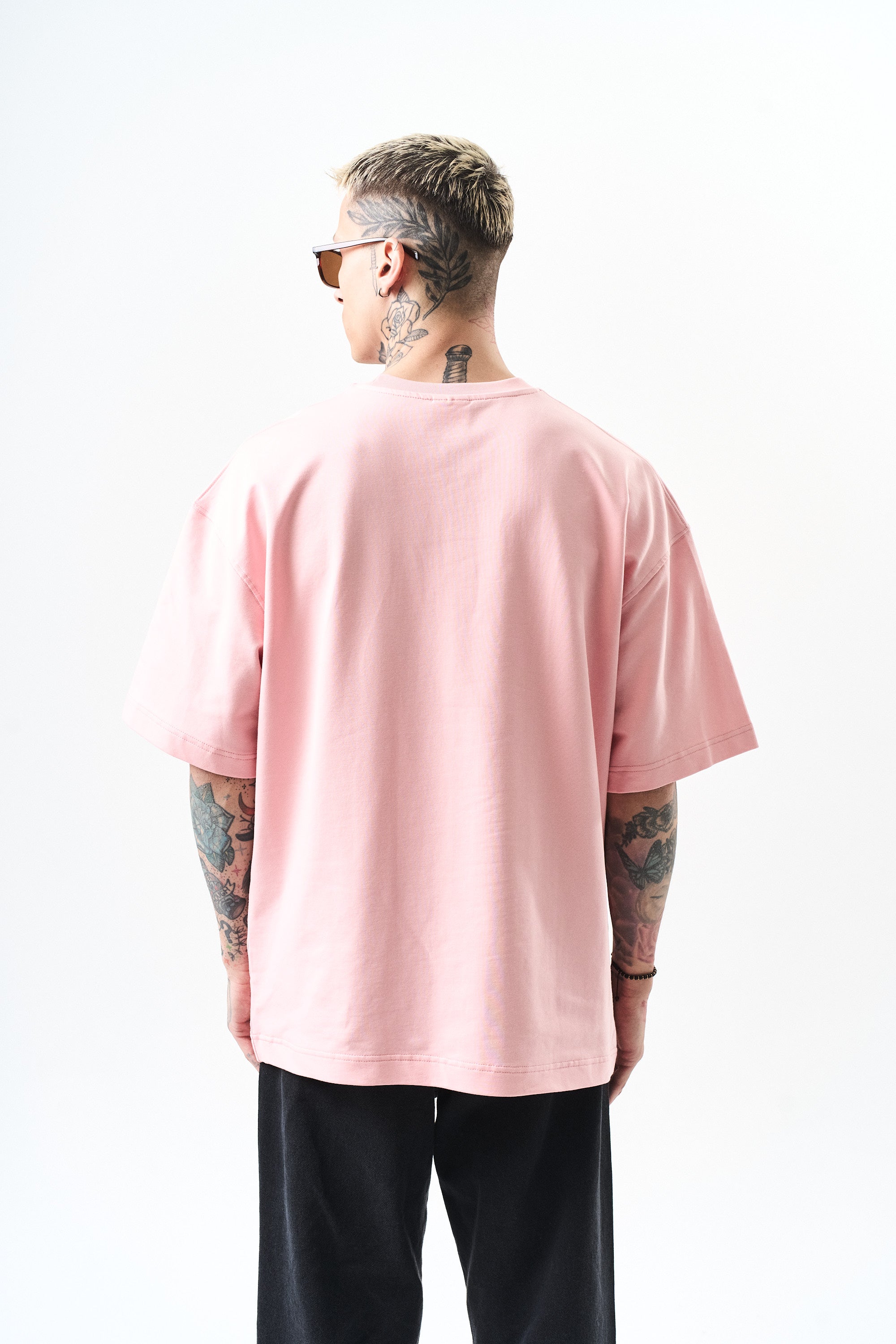 Respire Injection Printed Oversized T-Shirt Salmon