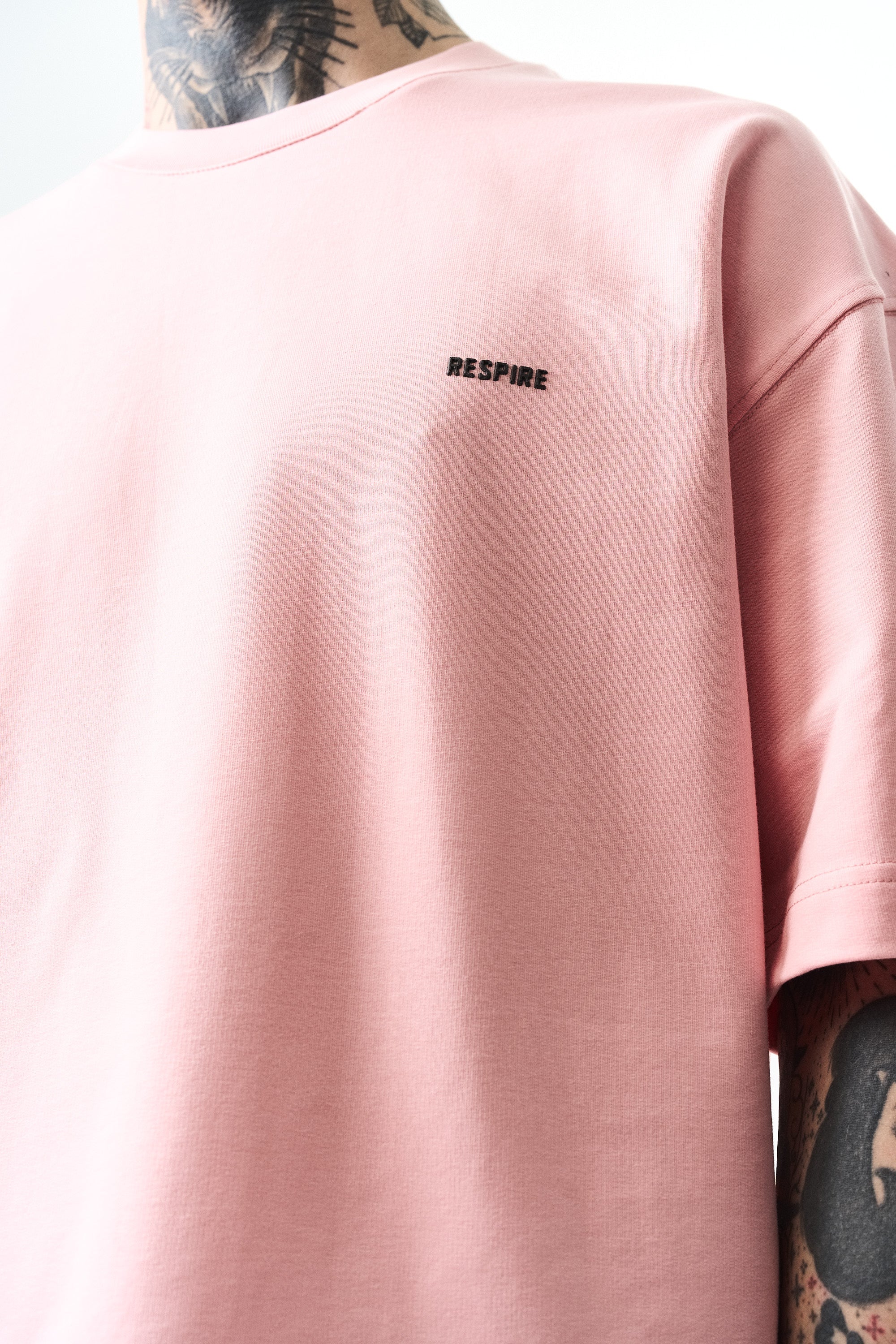 Respire Injection Printed Oversized T-Shirt Salmon