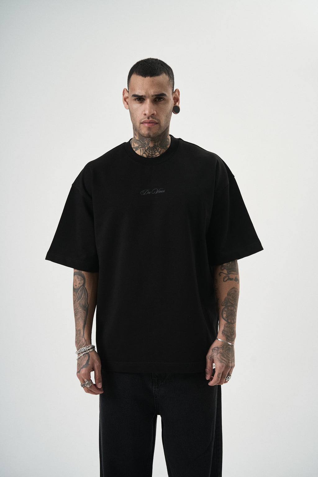 Da Vinci Oversized T-Shirt Black