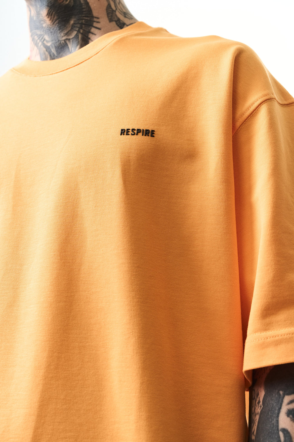 Respire Injection Printed Oversized T-Shirt Orange