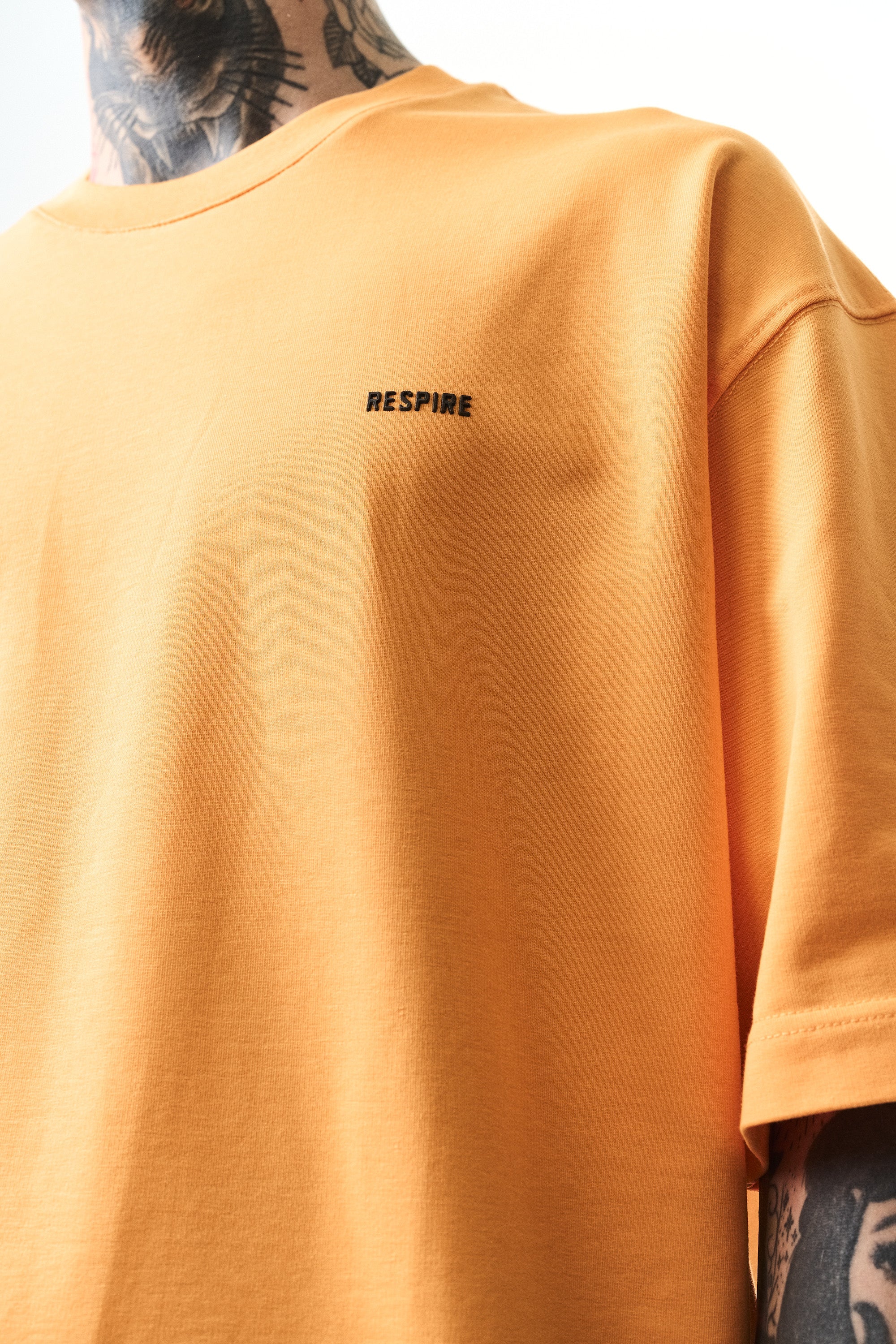 Respire Injection Printed Oversized T-Shirt Orange