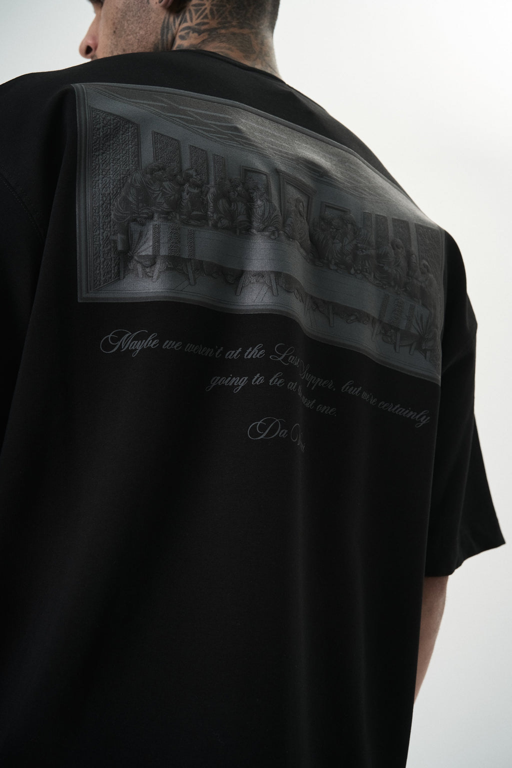 Da Vinci Oversized T-Shirt Black