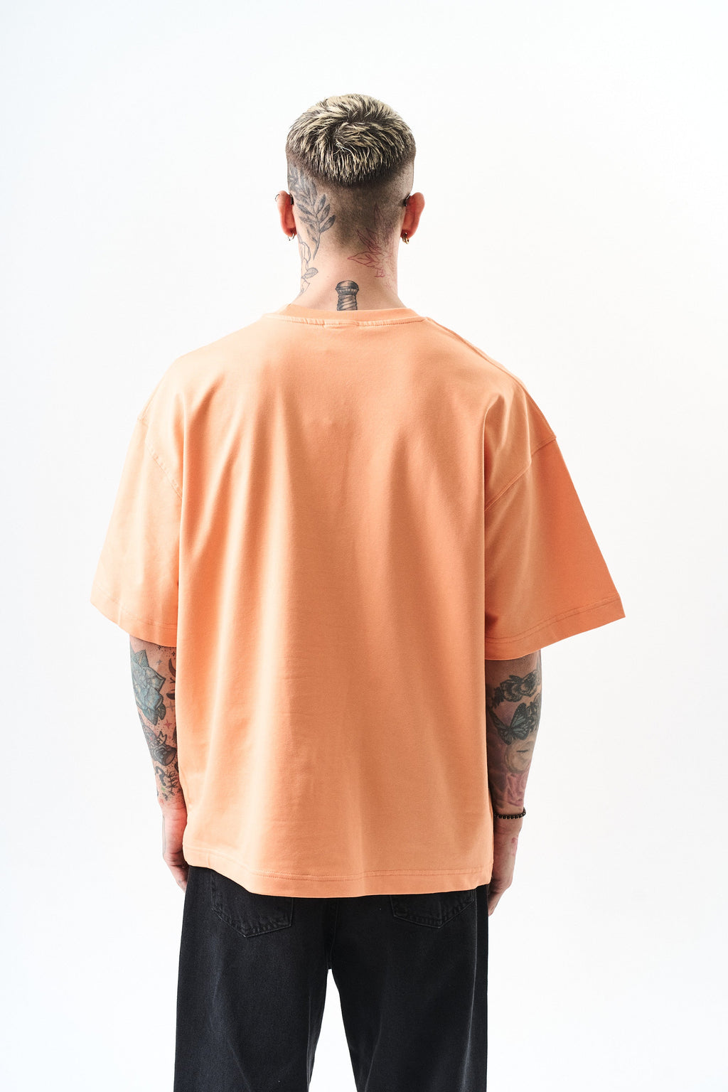 Respire Injection Printed Oversized T-Shirt Peach