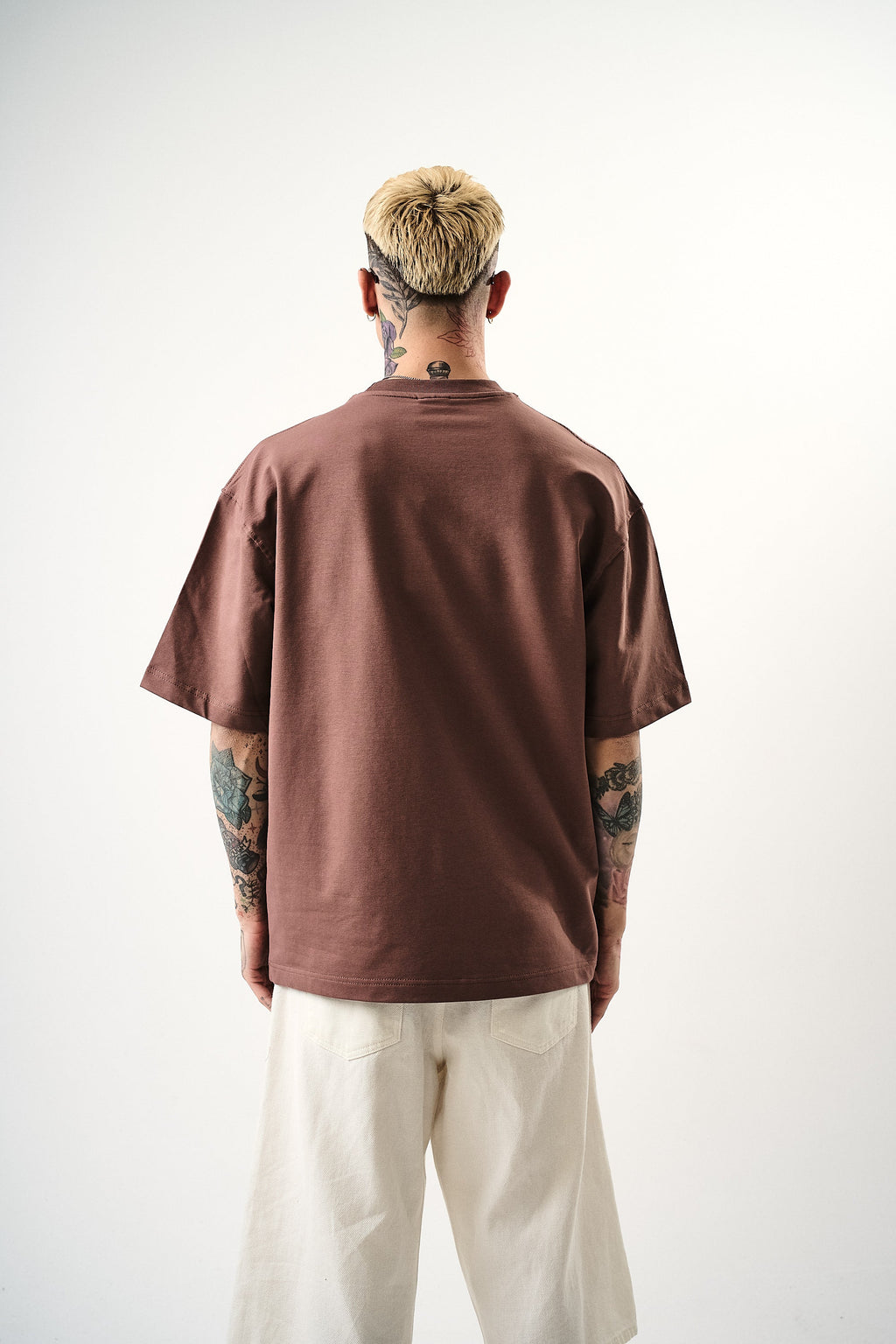 Respire Injection Printed Oversized T-Shirt Brown