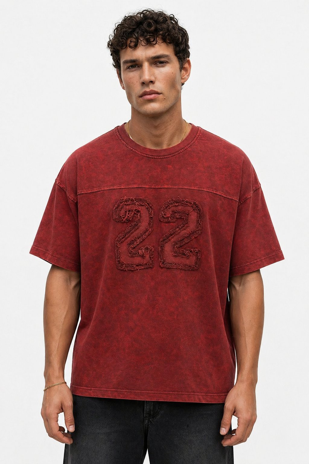 22 Washed Oversized T-Shirt Burgundy