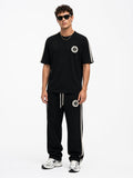 R Embroidered Regular Fit Tracksuit Black