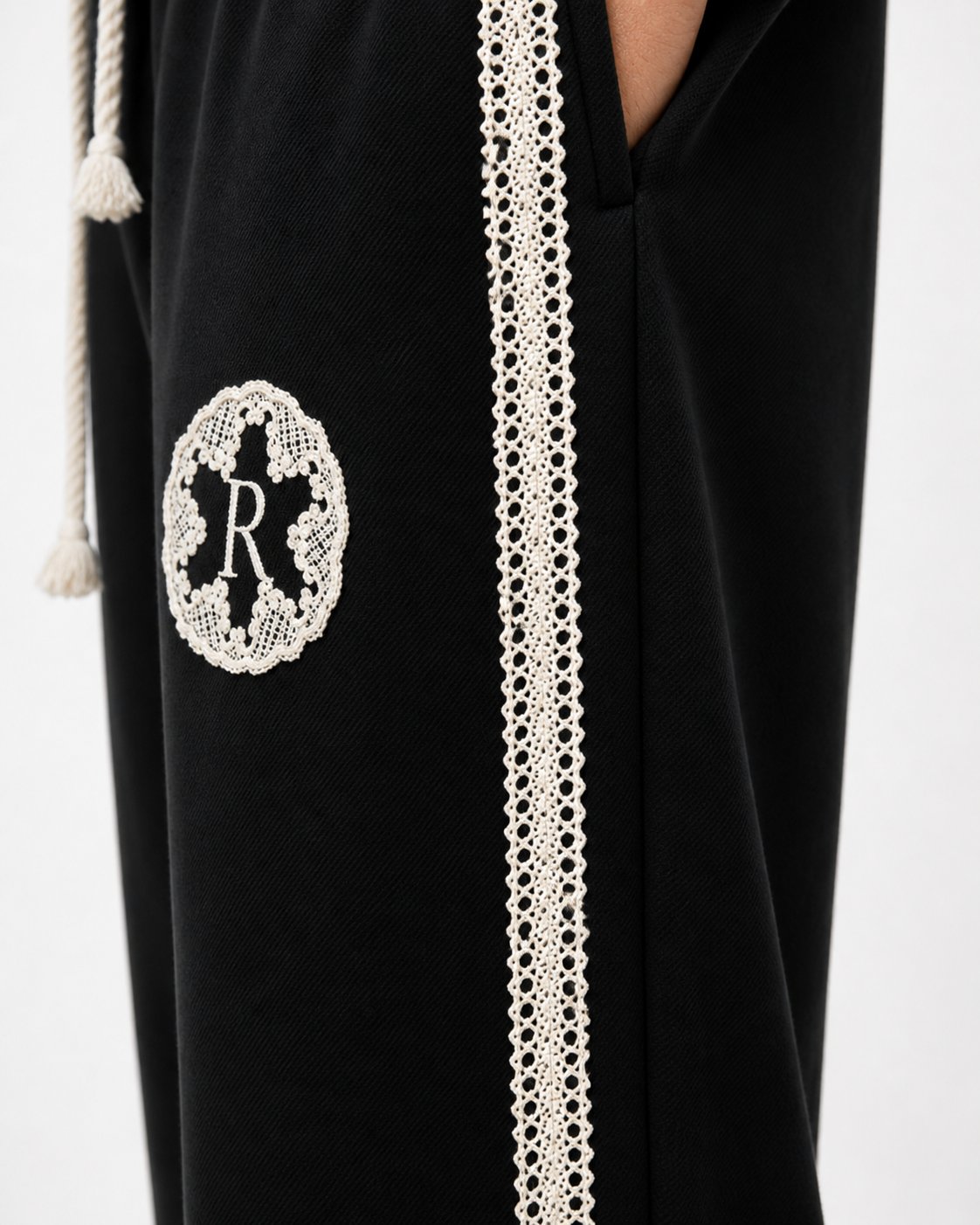 R Embroidered Regular Fit Tracksuit Black
