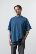 Respire Injection Printed Oversized T-Shirt Navy Blue