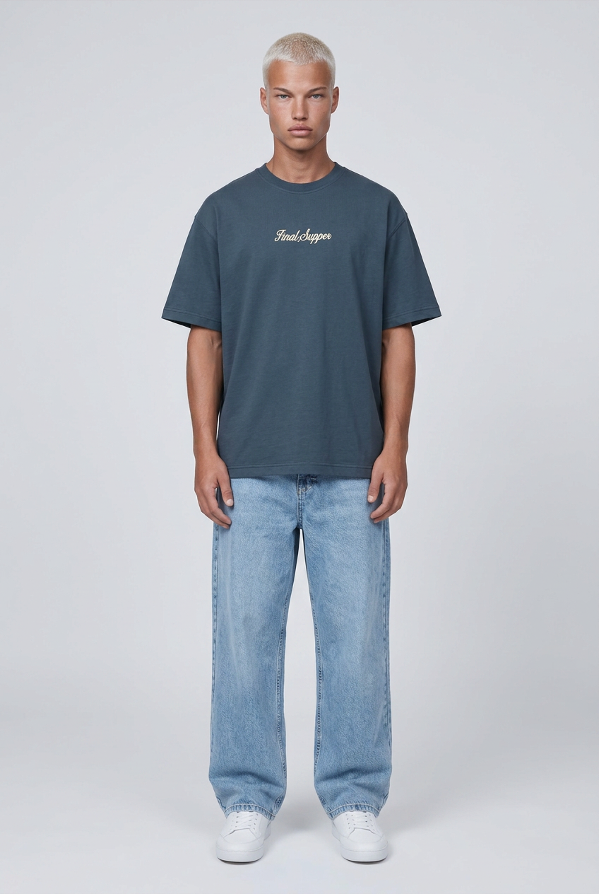 Final Supper Oversized T-Shirt Petrol Blue