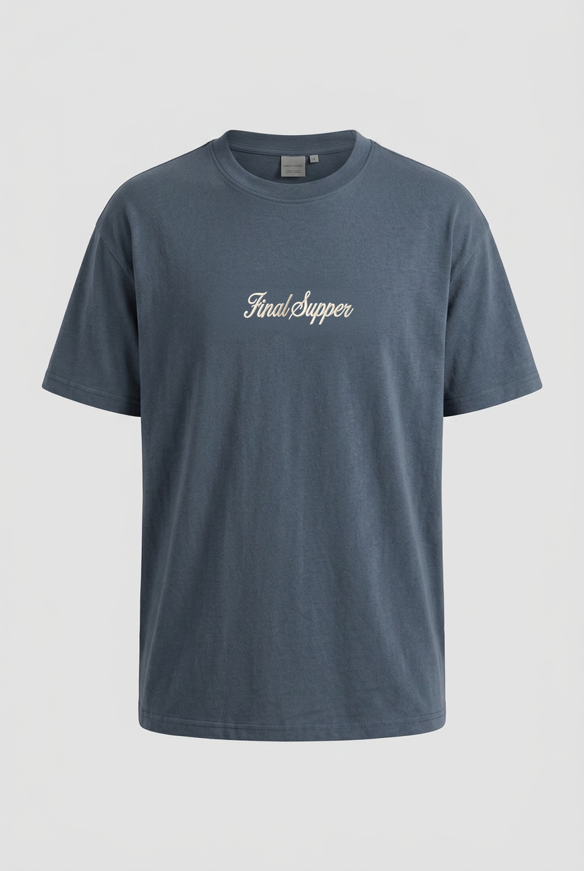 Final Supper Oversized T-Shirt Petrol Blue