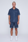 Washed Shirt Set Navy