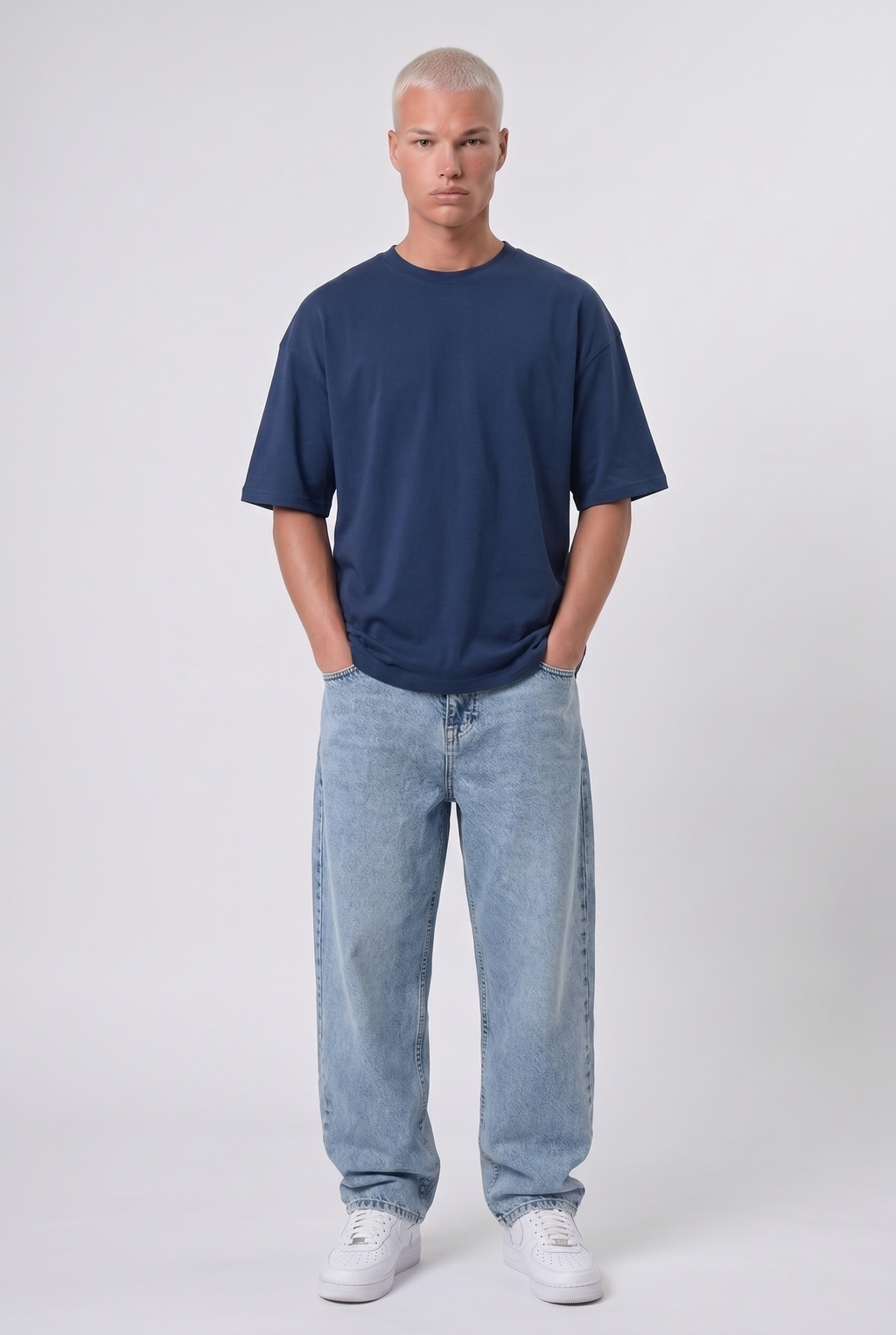 Basic Oversized T-Shirt 24/1 Navy