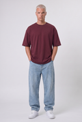 Basic Oversized T-Shirt 24/1 Burgundy