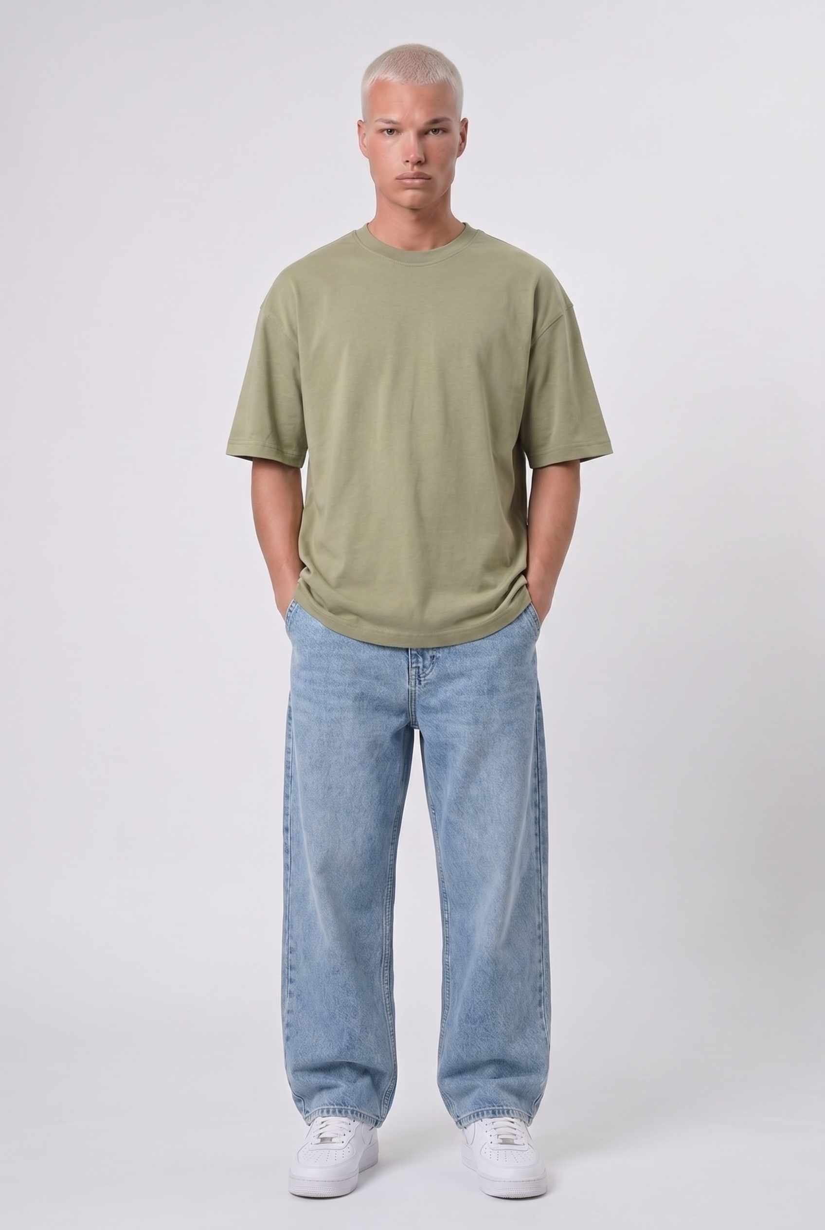 Basic Oversized T-Shirt 24/1 Khaki