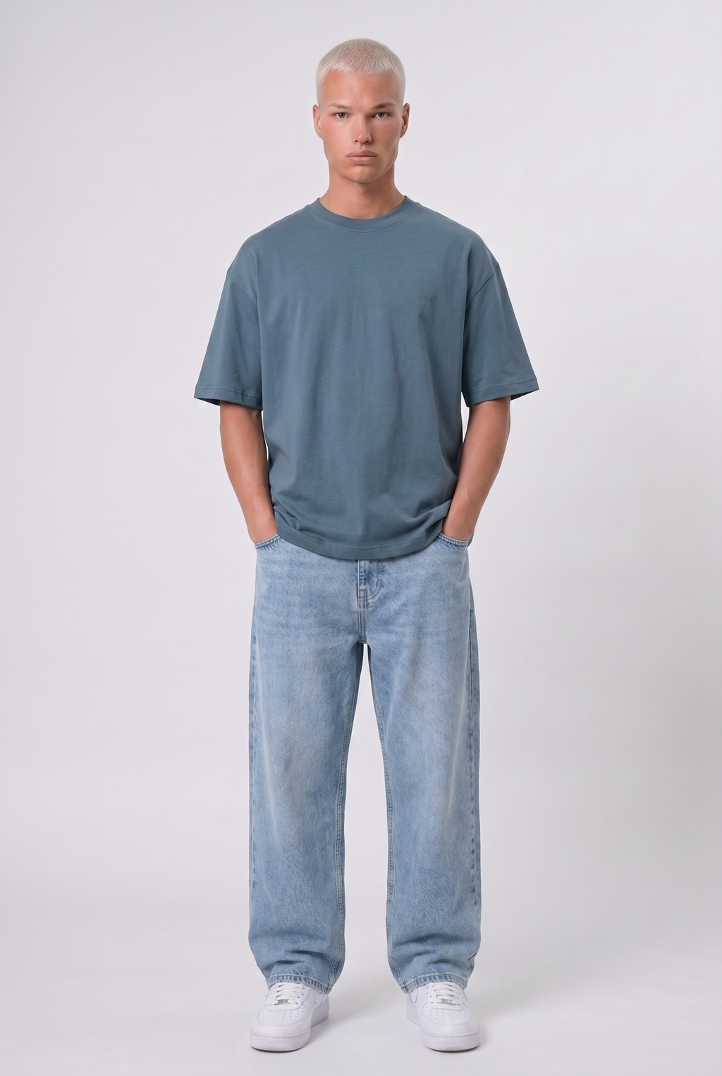Basic Oversized T-Shirt 24/1 Petrol Blue