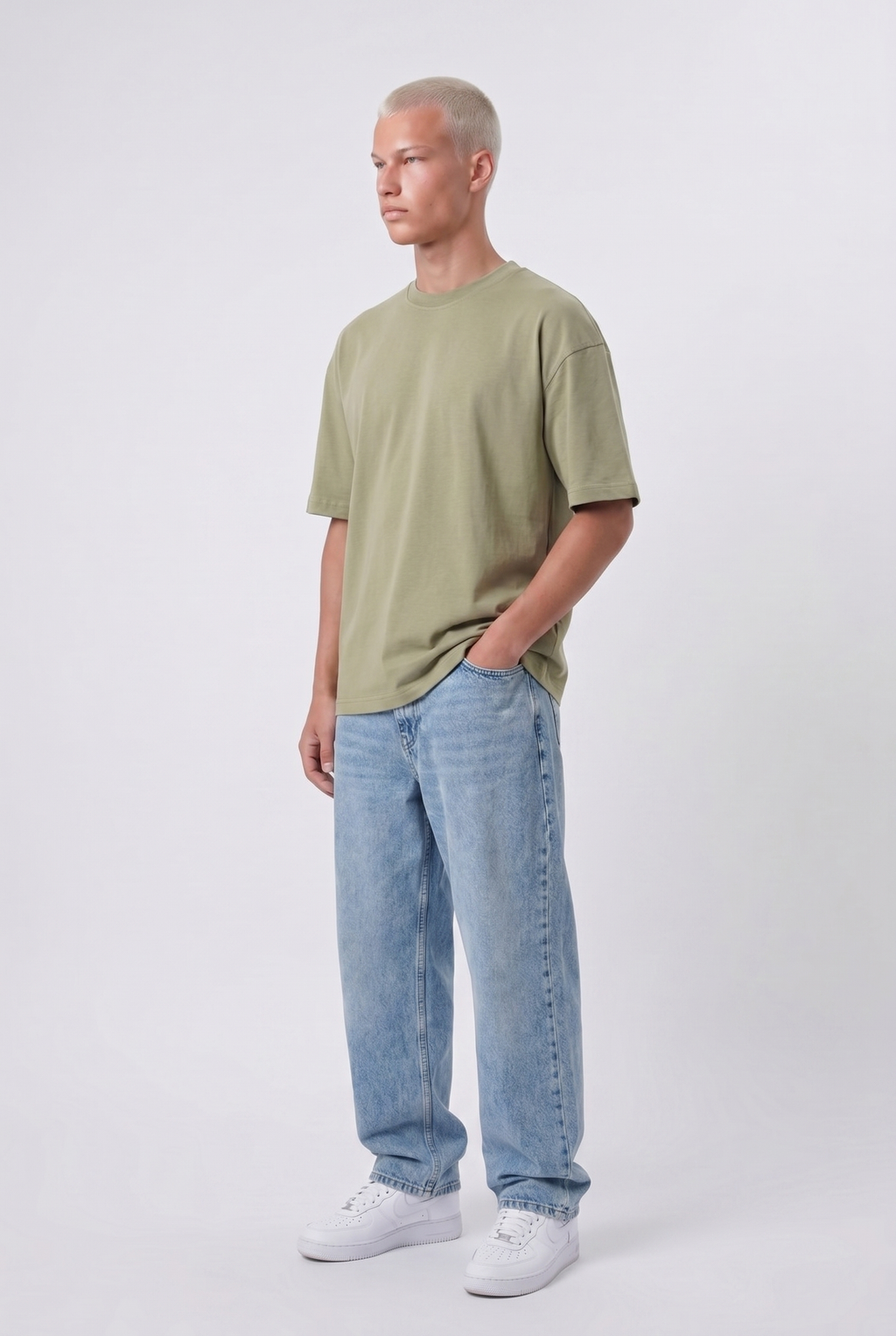 Basic Oversized T-Shirt 24/1 Khaki