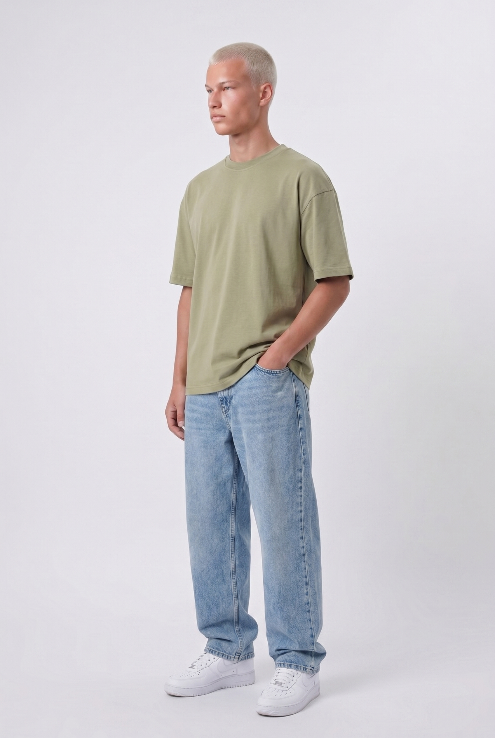 Basic Oversized T-Shirt 24/1 Khaki