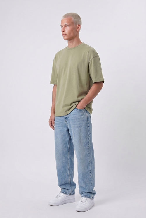 Basic Oversized T-Shirt 24/1 Khaki